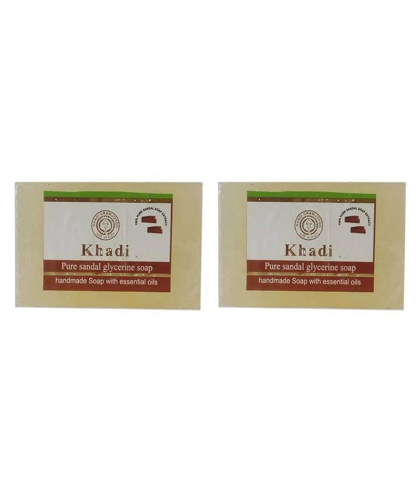 Khadi Herbal Pure Sandal Glycerine Handmade Soap 250 gm Pack of 2