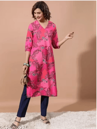 Elegant Pink Straight Kurti