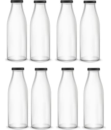 Afast Glass Water Bottle, Transparent, Pack Of 8, 500 ml