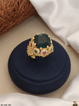 Passionate Glow Green Stone Ring with luxurious look ring-SR-101-18