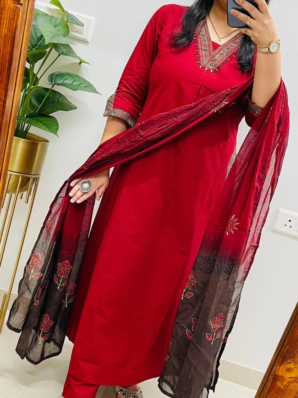 Pure Cotton Self Print Kurta Set