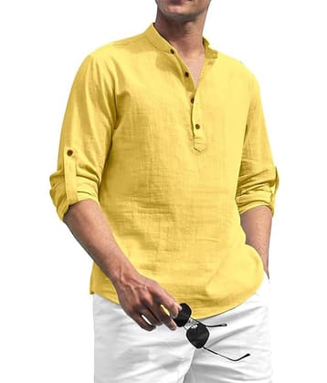 Yugnik Teal Cotton Men's Shirt Style Kurta ( Pack of 1 )