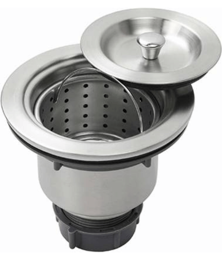 BATHONIX 4-Inch Stainless Steel Sink Waste Coupling with Under Basket | 304 Grade Kitchen Drain Jali for Basin Outlet&nbsp;-&nbsp;PACK&nbsp;OF&nbsp;1