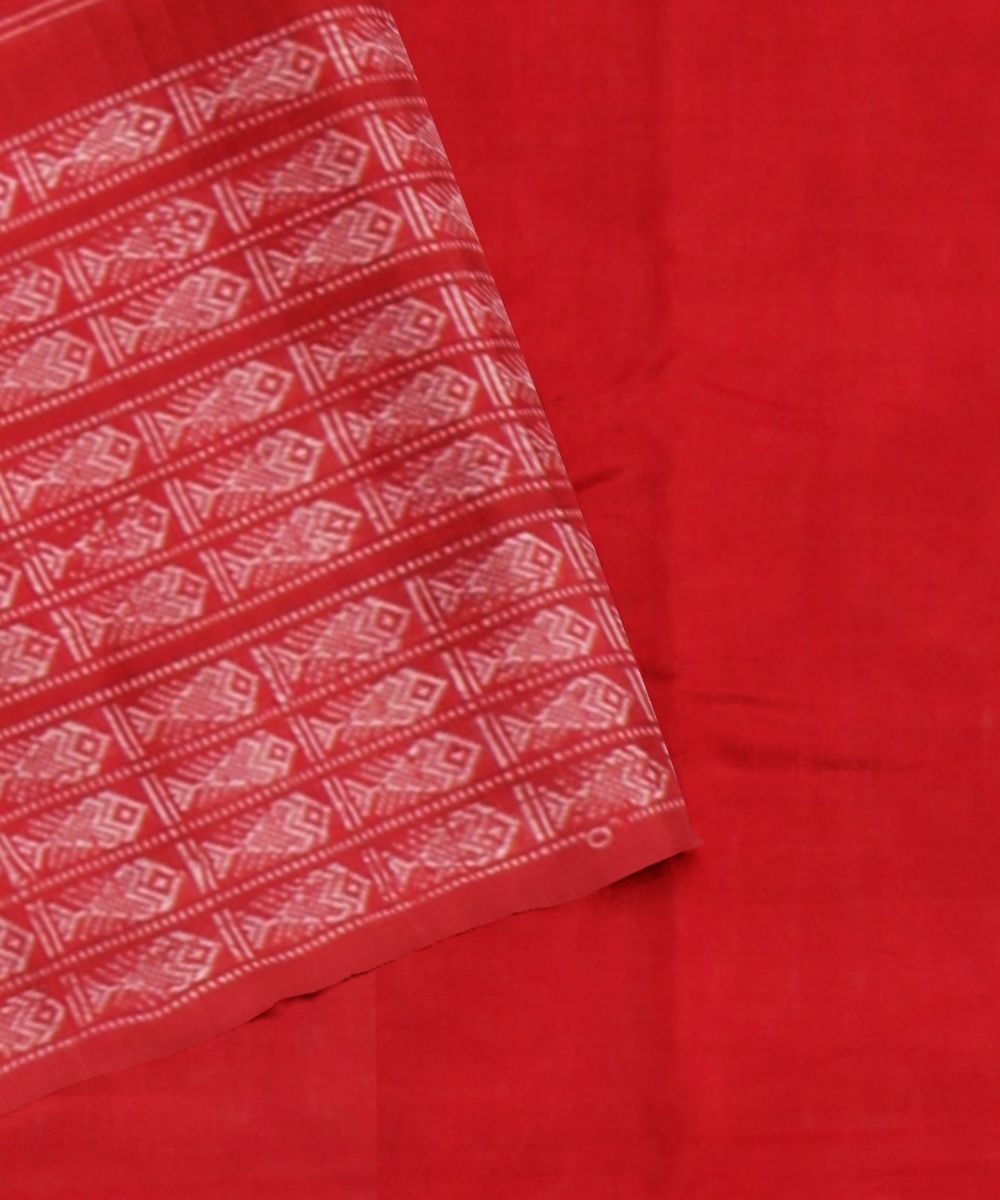 Pink Red Cotton Handloom Sambalpuri Saree