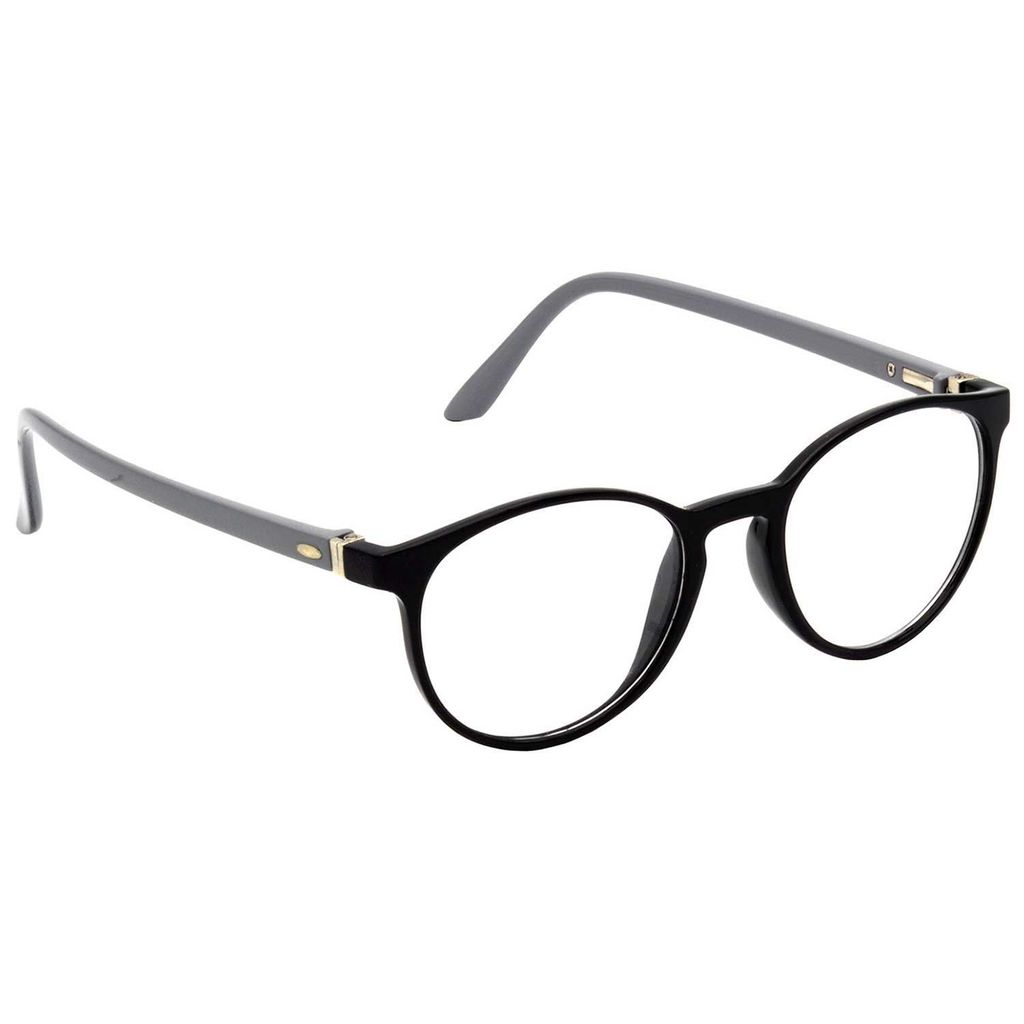Hrinkar Plastic Full Rim Oval eyeglass frames Men & Women - HFRM-BK-GRY-14