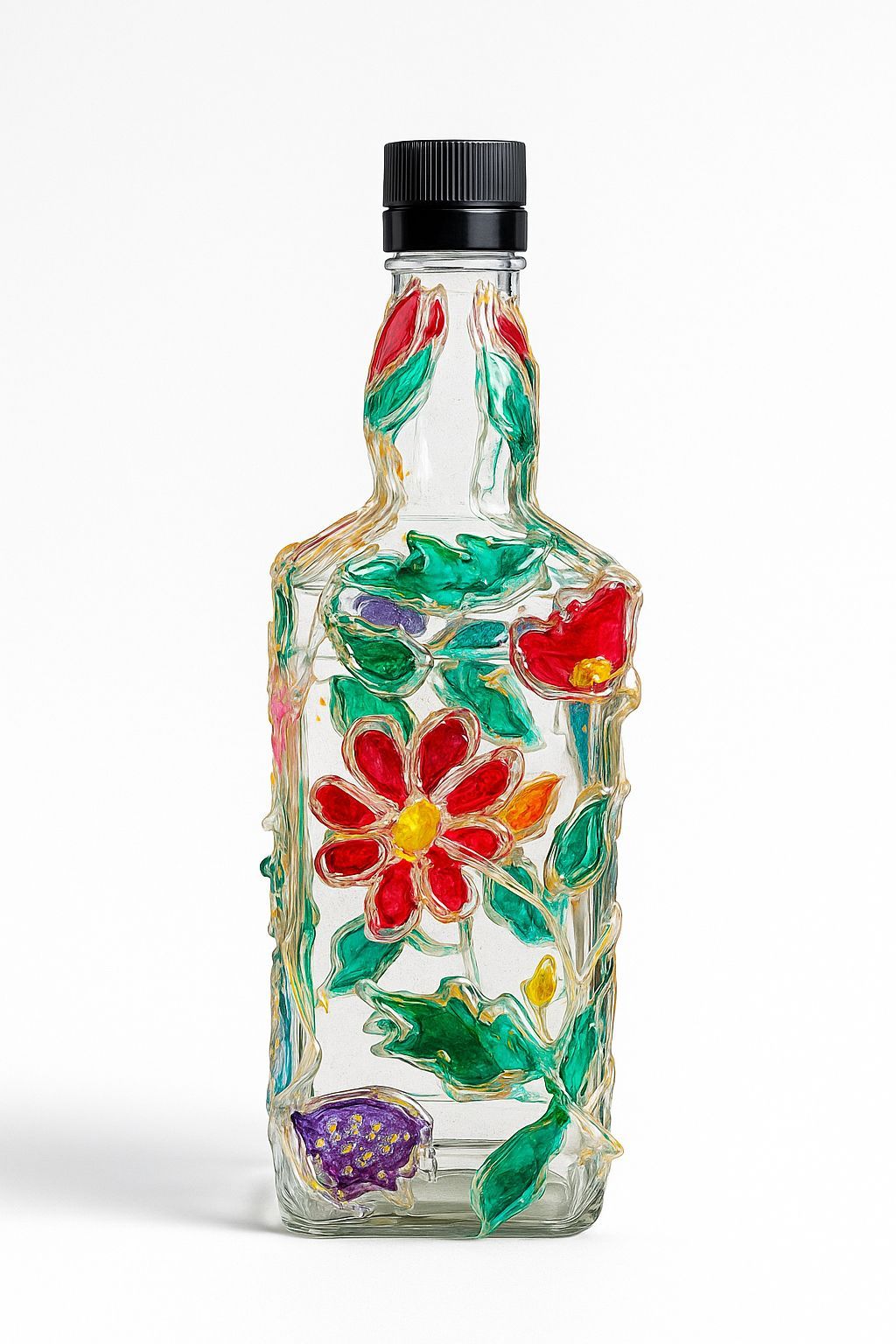 Hand-Painted Decorative Bottle | Recycled Glass Bottle with Tribal Warli Art | Eco-Friendly Home Dcor & Sustainable Gift for Any Occasion