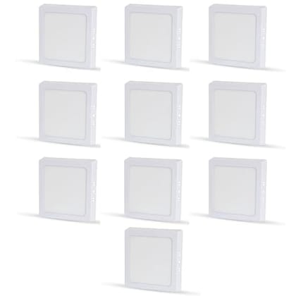 Multi Traders LED Square Ceiling Surface Panel Light Color-White (18 Watt, Pack of 10)