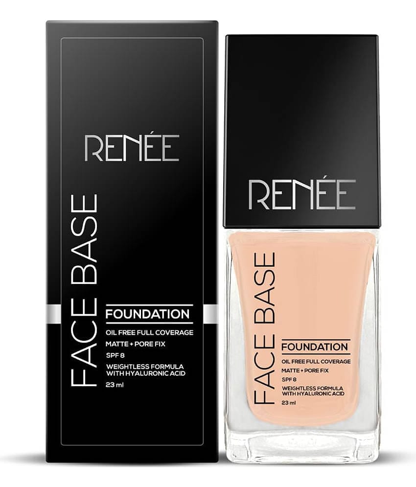 RENEE Face Base Liquid Foundation - Cappuccino, Enriched with Hyaluronic Acid & Vitamin E, 23ml
