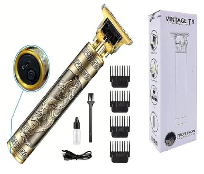 All PEOPLE New Model Professional Hair Trimmer for Men Golden Metal Body, Cordless, 4 Guide Combs, USB Rechargeable,Mens T9 Golden Trimmer Zero Gap Professional Beard & Hair Clipper with Guide Combs & Brush Plastic Gold All PEOPLE New Model Professional 