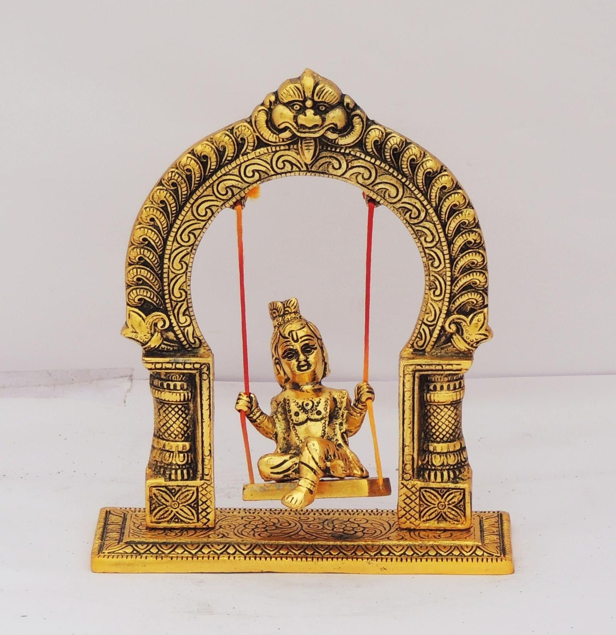 Aluminium Laddu Gopal with Jhula -8*2.5*9 (AS317 G)