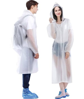 Infispace White PVC Men's Raincoat ( Pack of 1 )