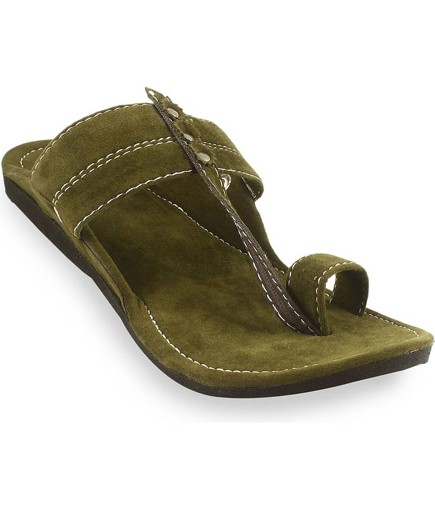 Apratim - Green Men's Kolhapuris