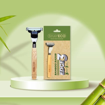 Bamboo EDGE 3 Razor – Triple-Blade Precision with Extra Cartridge