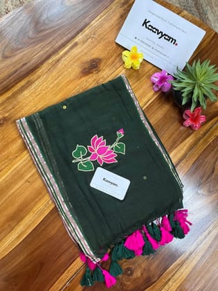 Mull cotton embroidery design sareeWithout bpQuality premium