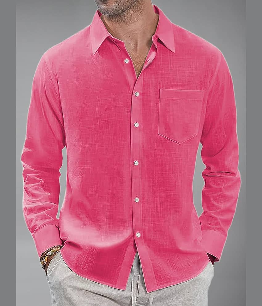 Apektra Cotton Blend Slim Fit Solids Full Sleeves Men's Casual Shirt - Red ( Pack of 1 )