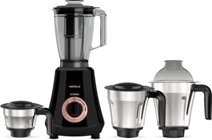Havells Hydro Plus 1000 Watt Mixer Grinder 4 Jar Mixer Grinder |1.75L Break-Resistant Blending Jar | 304 SS Rust-Resistant Blades | 22000 RPM High-Speed Motor | 5-Year Motor Warranty (Black) Havells Hydro Plus 1000 Watt Mixer Grinder 4 Jar Mixer Grinder Havells Hydro Plus 1000 Watt Mixer Grinder 4 Jar Mixer Grinder |1.75L Break-Resistant Blending Jar | 304 SS Rust-Resistant Blades | 22000 RPM High-Speed Motor | 5-Year Motor Warranty (Black) Havells Hydro Plus 1000 Watt Mixer Grinder 4 Jar Mixer Grinder