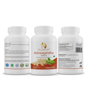 GOLDENACACIA HERRBALS Ashwagandha 500mg 240 Tablets Tablets 1 gm
