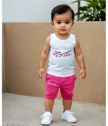 ODIMENT Pack of 1 Unisex Cotton T-Shirt & Shorts Set ( White )