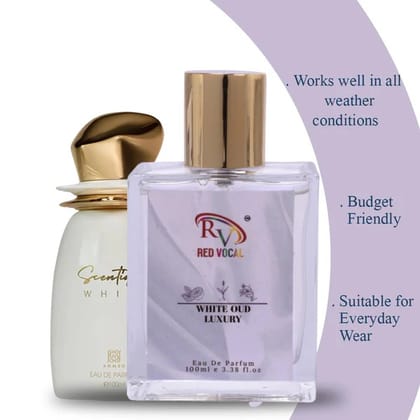 Red Vocal White Oud Eau De Parfum 100 Ml - Elegant Woody Oud Unisex Perfume Inspired By Ahmed Al Maghribi Fragrance Type Eau De Parfume (Edp)