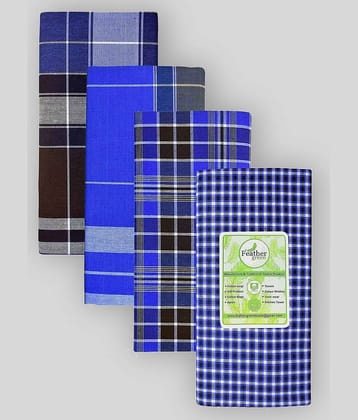 Feather Green - Multi Cotton Men's Lungi ( Pack of 4 )