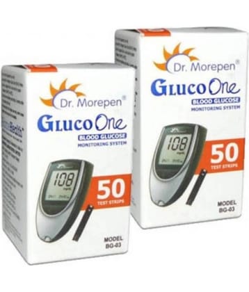 Dr Morepen 100 Test Strips(50*2) for BG 03 Glucometer(Strips Only Pack)