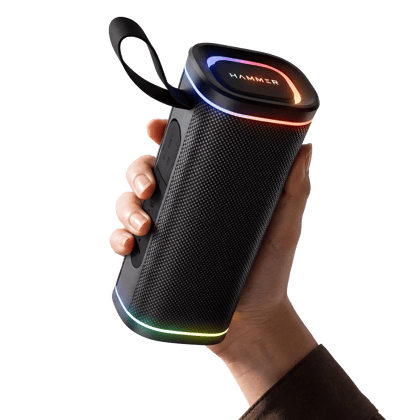 Hammer Wave 2 Bluetooth Speaker 20W RMS with Deep Bass, RGB Lights, Dual Pairing (Black) Hammer Wave 2 Bluetooth Speaker 20W RMS with Deep Bass, RGB Lights, Dual Pairing (Black) - Black