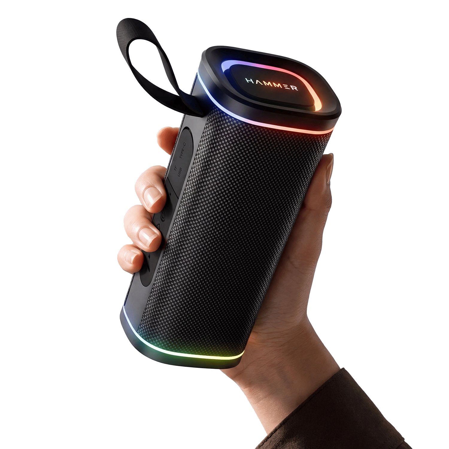 Hammer Wave 2 Bluetooth Speaker 20W RMS with Deep Bass, RGB Lights, Dual Pairing (Black) Hammer Wave 2 Bluetooth Speaker 20W RMS with Deep Bass, RGB Lights, Dual Pairing (Black) - Black