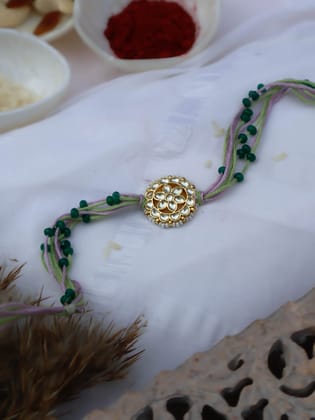 Raghu Mint Floral Rakhi-Mint Green
