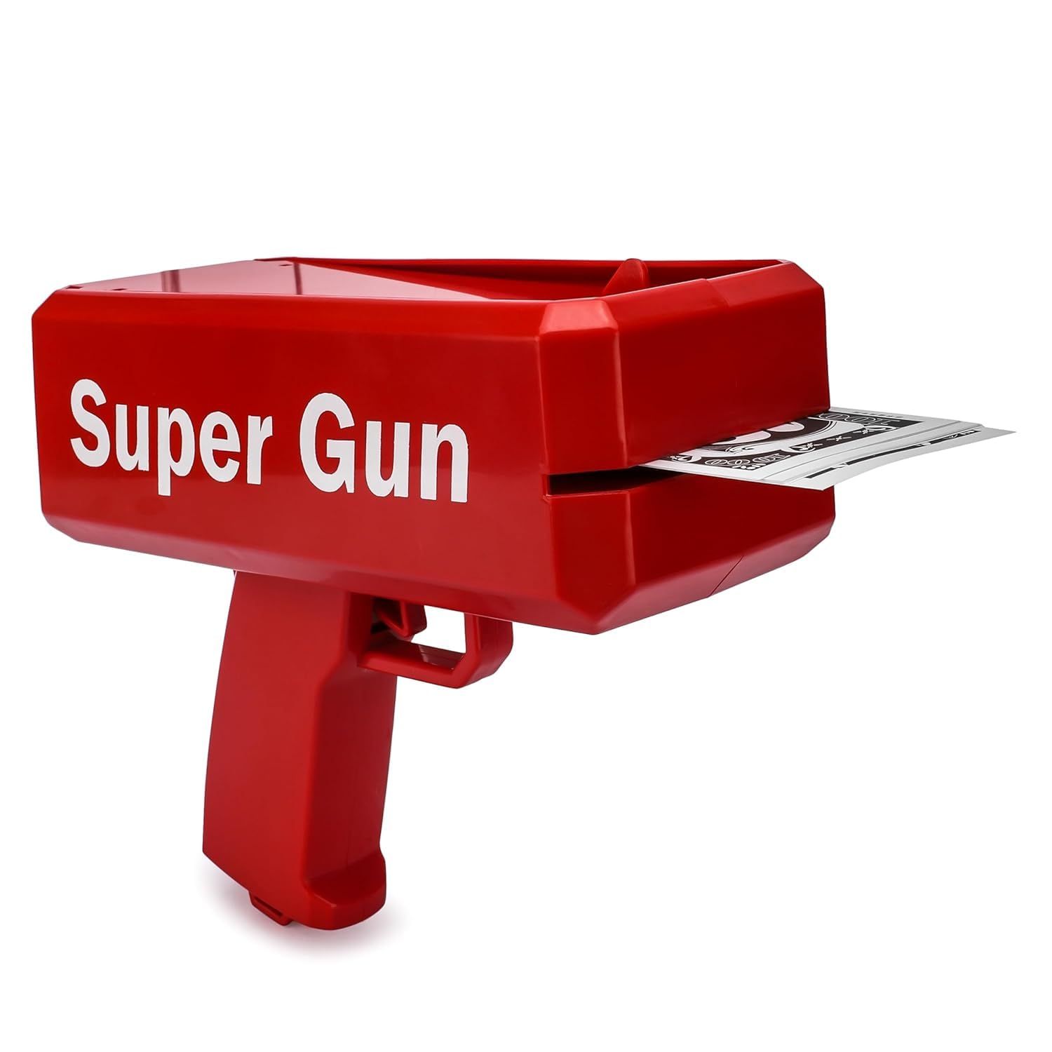 Super Cannon Money Guns Special Day Playing Spary Money Gun Make it Rain Toy Gun for Kids and Adults with 1 Bundle of Fake Dollars.
