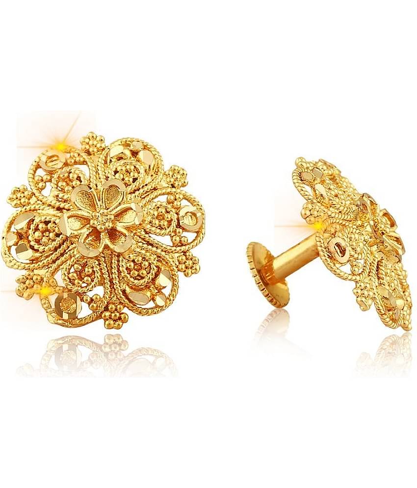 Vighnaharta Traditional South Screw Back Alloy Gold  Plated Stud Earring for Women and Girls