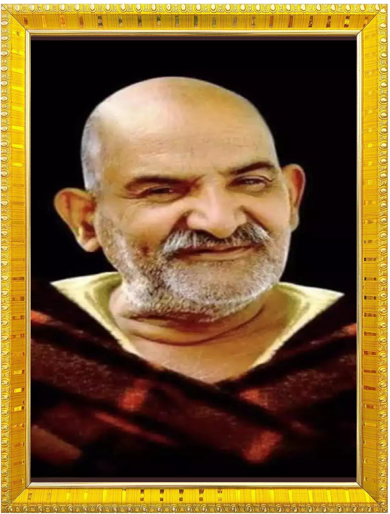 NOKKES Neem Karoli Baba Neev Karori baba Photo Frames Religious Photo frame 5X7 Inch Photo Frame_W22