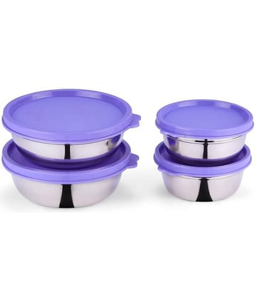 Oliveware - Steel Purple Food Container ( Set of 4 )