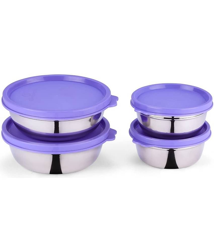 Oliveware - Steel Purple Food Container ( Set of 4 )