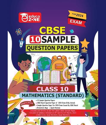 Educazone CBSE 10 Sample Questions Papers Class 10 Mathematics (Standard) Book (For Board Exam 2024)