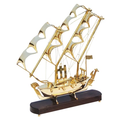 Antique Brass Ship Model – Nautical Home & Office Decoration, Height : 17 Inch (MRMAS128 C)