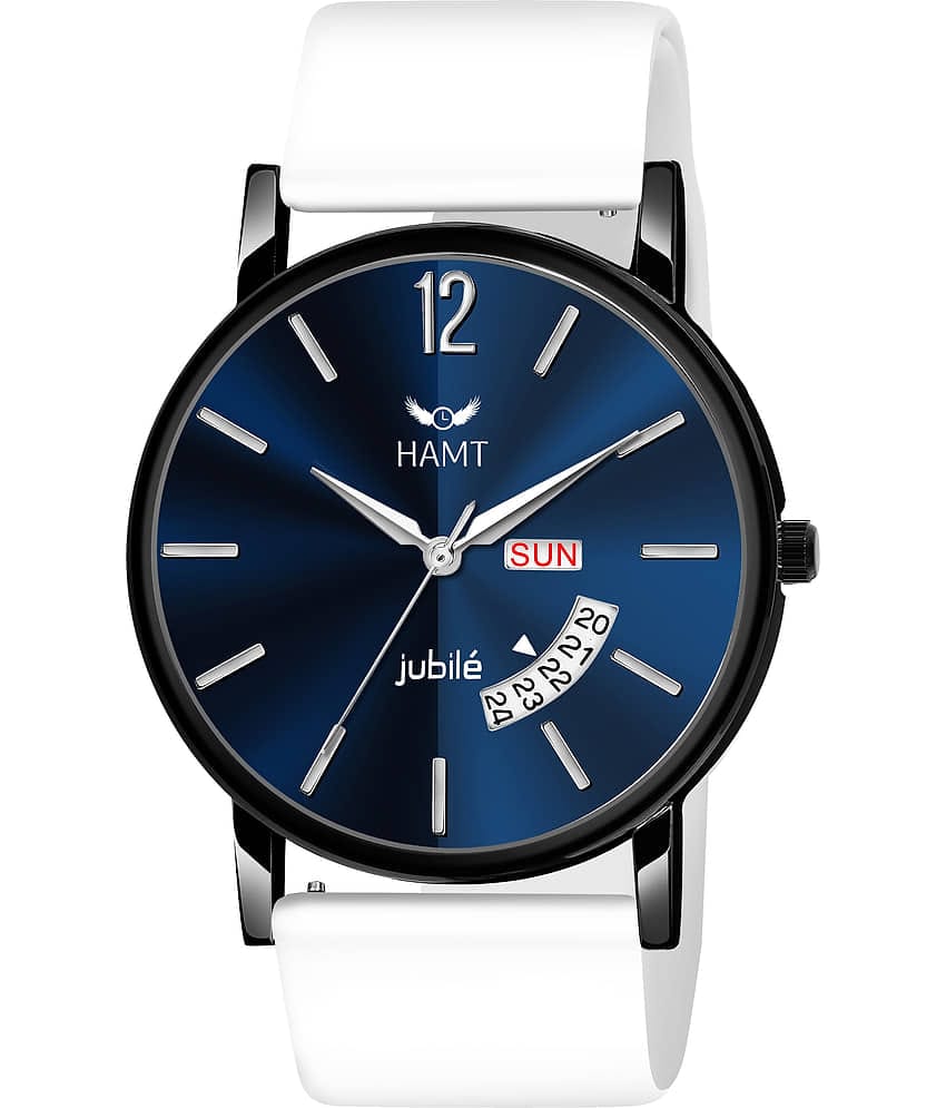 Hemt White Leather Analog Men's Watch