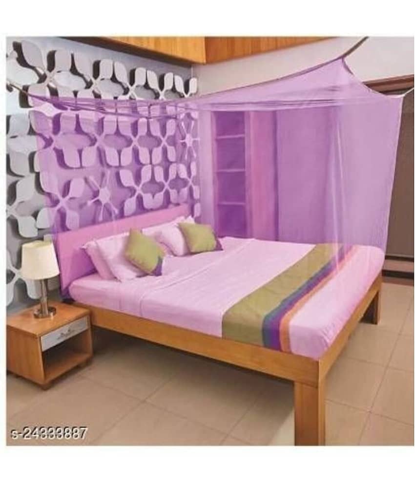 NISSI Queen Purple Plain Mosquito Net, Machardani