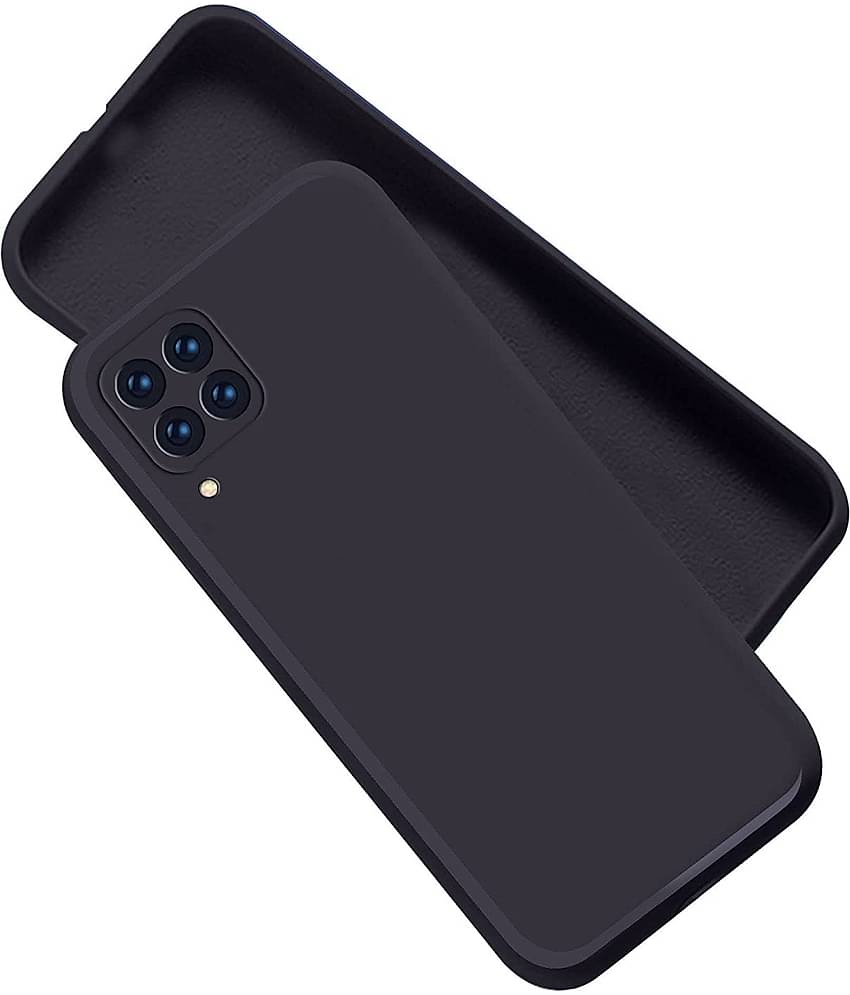 Case Vault Covers - Black Silicon Plain Cases Compatible For Samsung Galaxy A22 4g ( Pack of 1 )