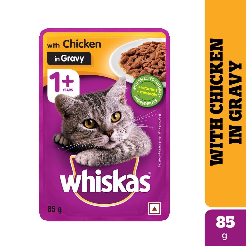 Whiskas Chicken in Gravy Adult (1+ Years) Wet Cat Food 80g