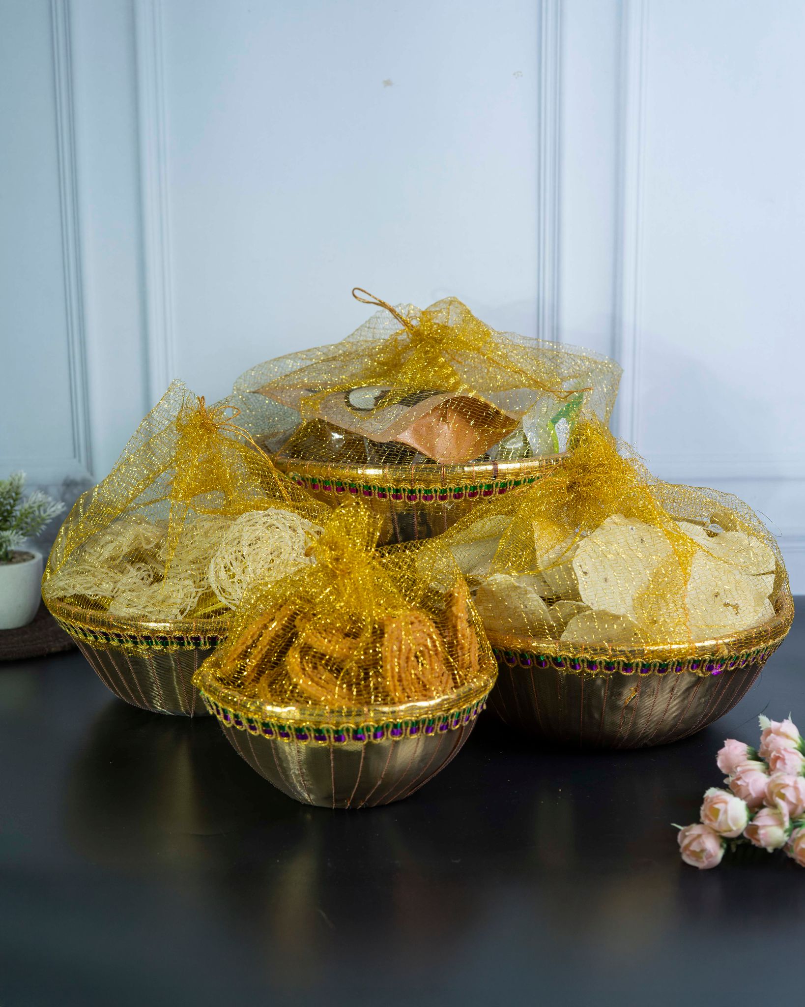 Handcrafted Rukhvat Basket | Traditional Maharashtrian Wedding Décor & Gift Basket.