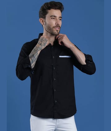 EPPE 100% Cotton Regular Fit Solids Full Sleeves Men's Casual Shirt - Black ( Pack of 1 )