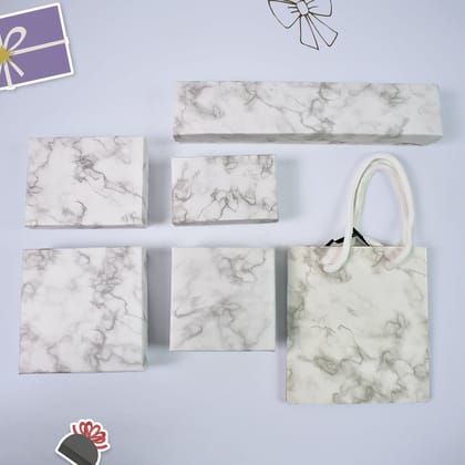 Cardboard Jewelry Boxes Gift Case Small Paper Jewelry Gift Boxes (7 Pcs Set / Mix Size)