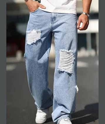 ARBIA FUNKI Relaxed Distressed Men's Jeans - Light Blue ( Pack of 1 )