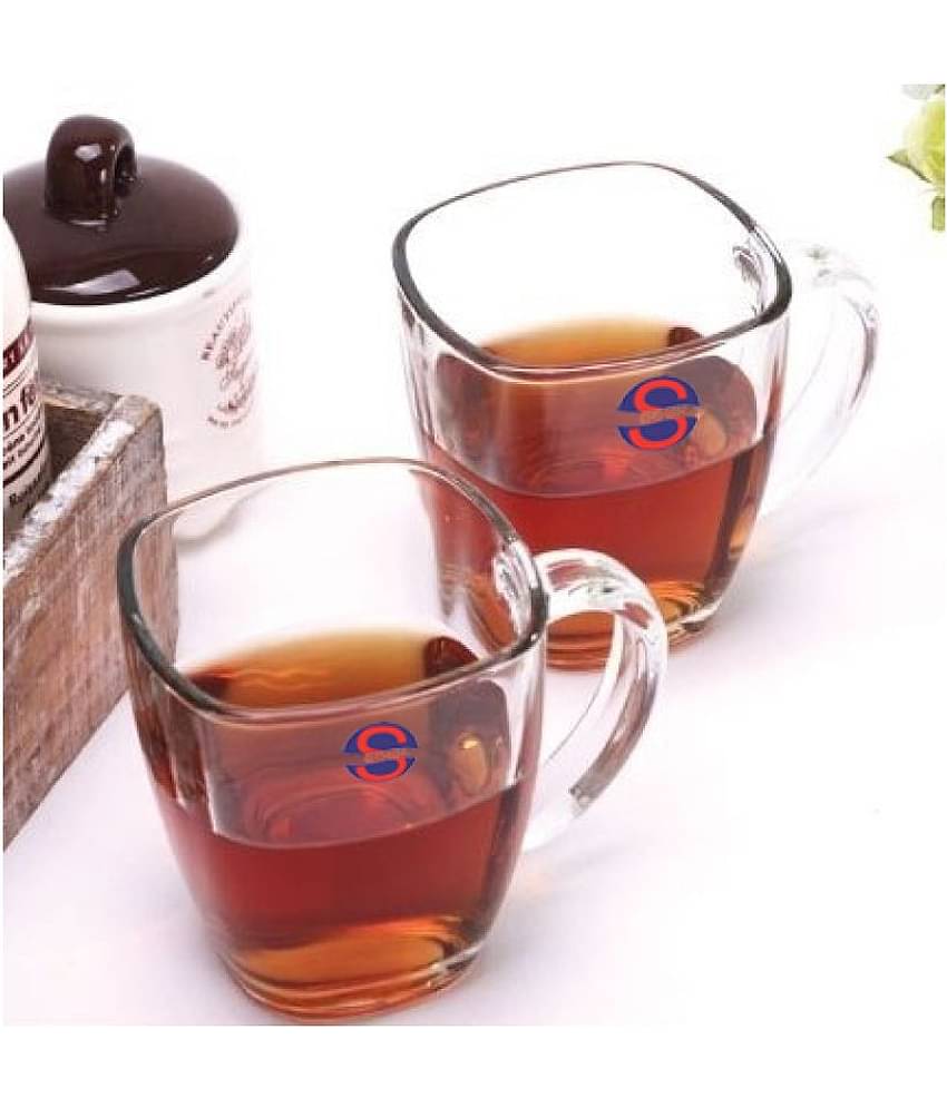 Afast Glass Tea, Coffee Cup Set, Transparent, Pack Of 2, 180 ml