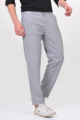 Ivory - Linen Detailed Trouser - Blue-S-30 / BLUE