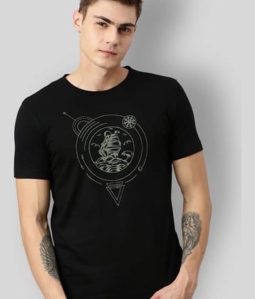 Huetrap Pack of 1 Cotton Blend Regular Fit Men's T-Shirt ( Black )