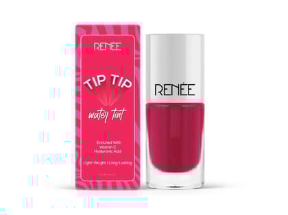 RENEE Tip Tip Water Tint - Stain For Lip & cheeks, Hydrating, Long Lasting & Lightweight, Soft tint With Velvety Matte finish, Natural flushed look, Vitamin C & Hyaluronic Acid Infused - Pink Splash