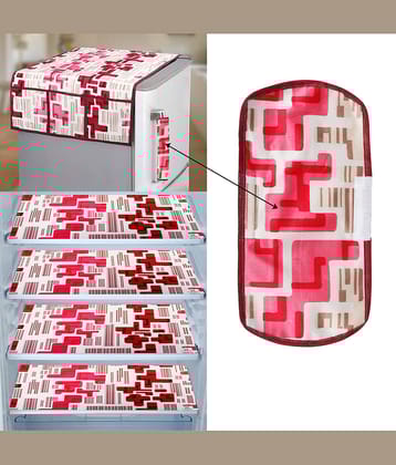 E-Retailer Set of 6 PVC Red Fridge Top Cover