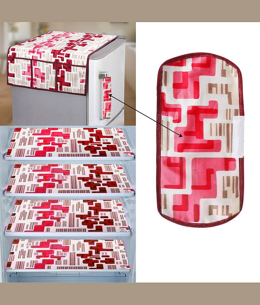 E-Retailer Set of 6 PVC Red Fridge Top Cover