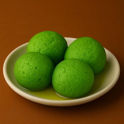 BANGLARMISTI Kanchha Aam Rasgulla - Bengali Sweets, Green Mango Flavoured Roshogolla, 10pcs Pack, Preservative Free